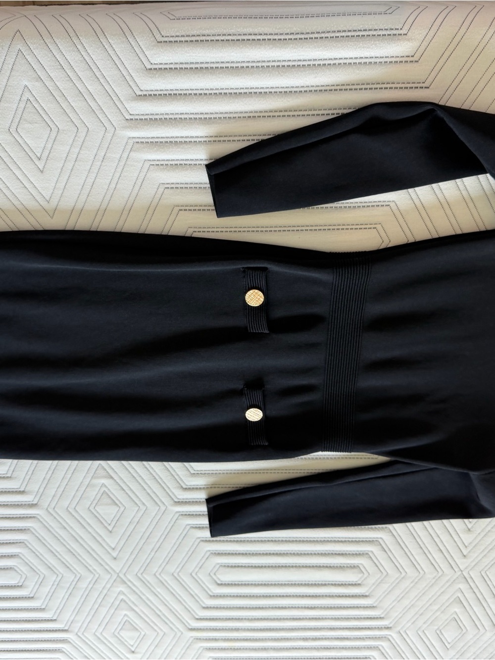 Black Long Sleeve Jumpsuit with Gold Buttons